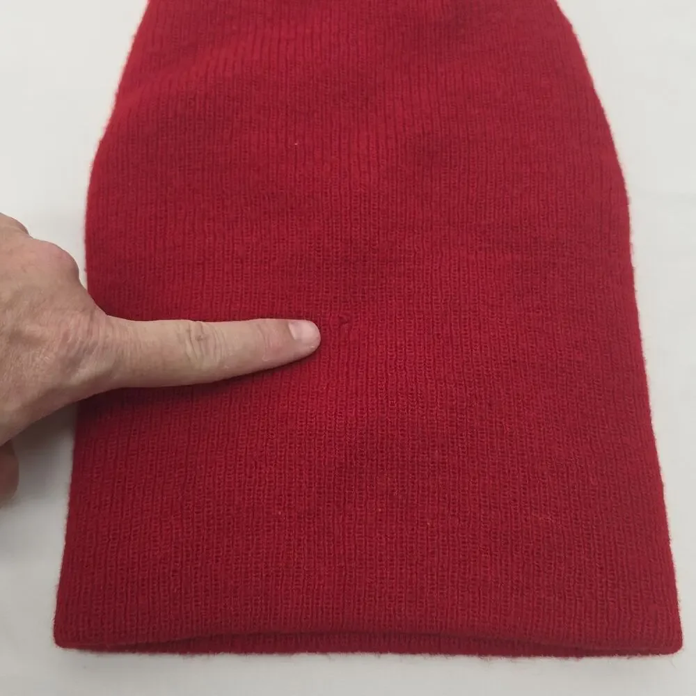 Vintage Red 3 Hole Ski Mask Balaclava Knit Acrylic Face Mask Winter Hat Handmade